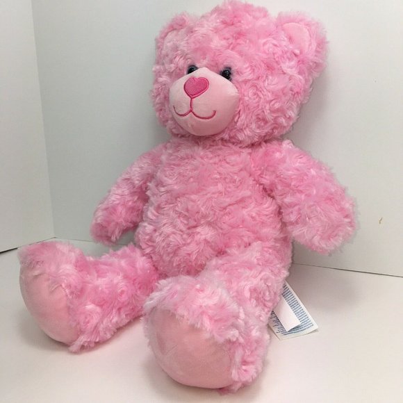 Build A Bear Workshop Plush Teddy Bear Pink Heart Nose Stuffed Animal 17" BAB - Picture 3 of 12